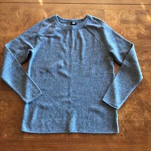 Mens H&M Knit Long Sleeve Shirt in Navy Blue Grey Small